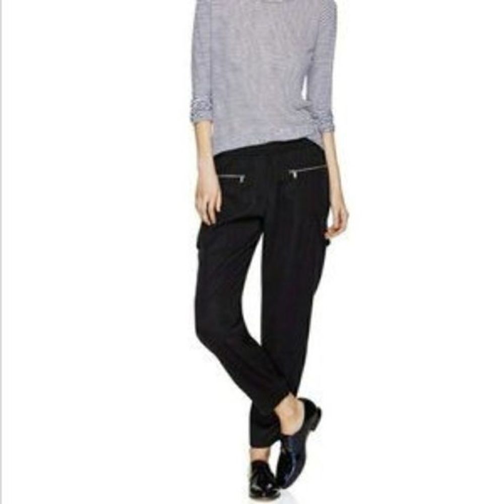 Aritzia Babaton Raegan Lyocell Slim Cargo Jogger Pant In Black Sz XS